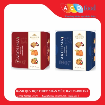 BÁNH QUY HỘP THIẾC MIX VỊ NHÂN MỨT CAROLINA